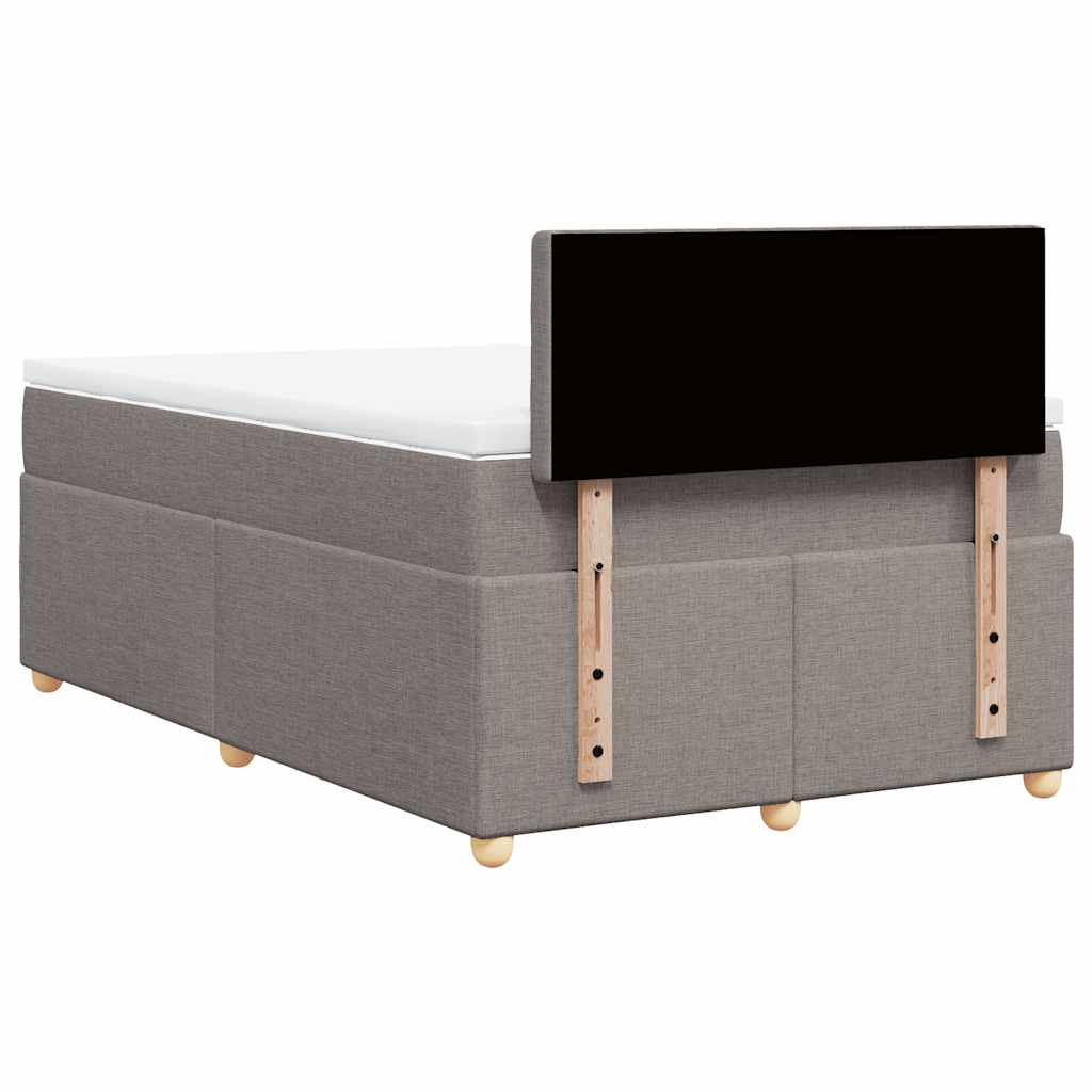 Κρεβάτι Boxspring με Στρώμα Taupe 120x190 εκ. Υφασμάτινο - Pakobazaar