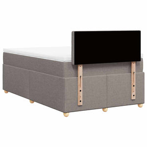 Κρεβάτι Boxspring με Στρώμα Taupe 120x190 εκ. Υφασμάτινο - Pakobazaar