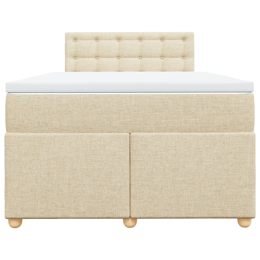 Κρεβάτι Boxspring με Στρώμα Κρεμ 120x190 εκ. Υφασμάτινο - Pakobazaar