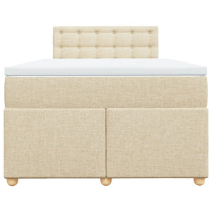 Κρεβάτι Boxspring με Στρώμα Κρεμ 120x190 εκ. Υφασμάτινο - Pakobazaar