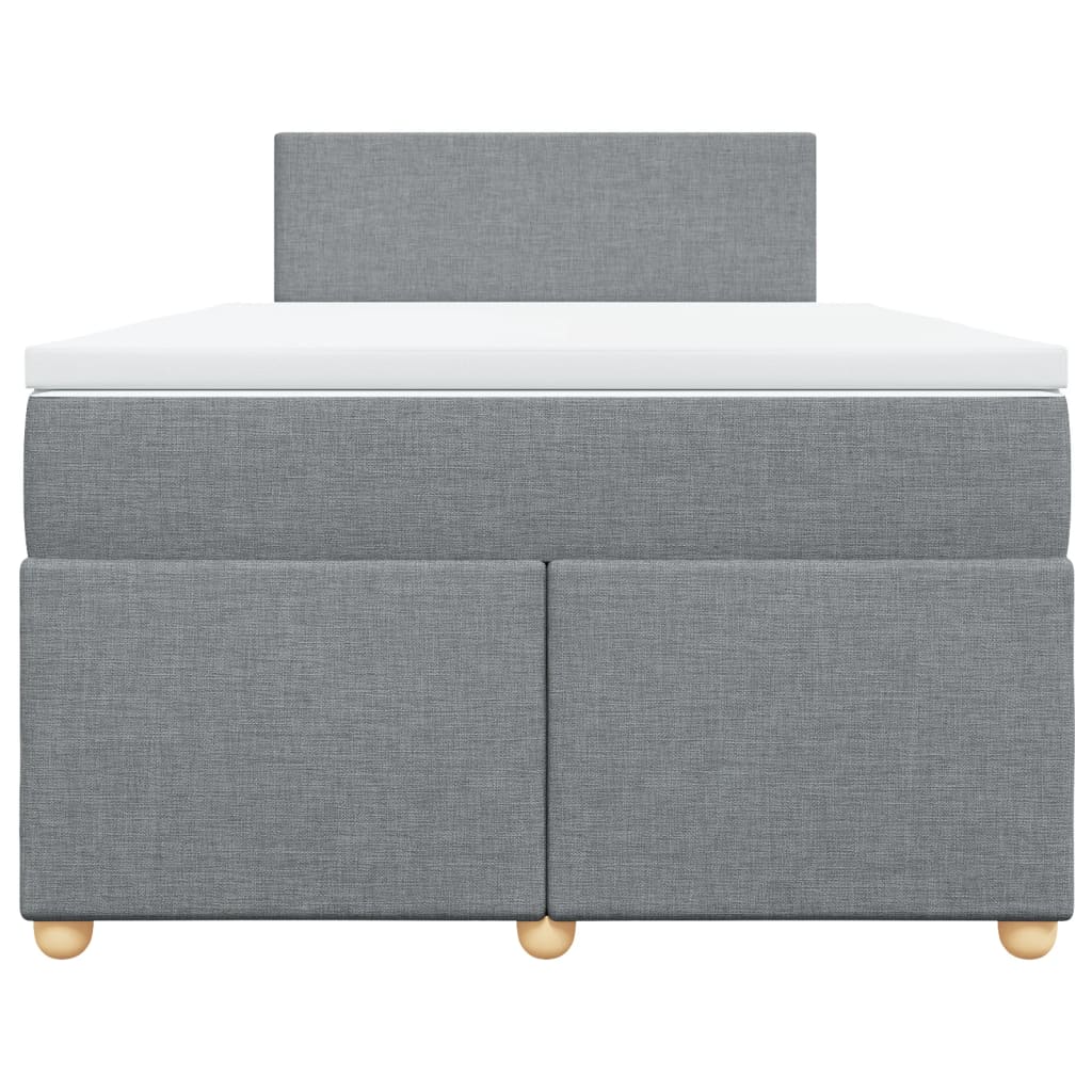 Κρεβάτι Boxspring με Στρώμα Ανοιχτό Γκρι 120x200 εκ. Υφασμάτινο - Pakobazaar