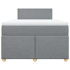 Κρεβάτι Boxspring με Στρώμα Ανοιχτό Γκρι 120x200 εκ. Υφασμάτινο - Pakobazaar