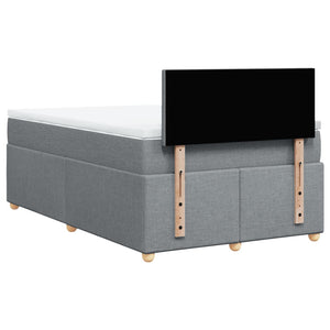 Κρεβάτι Boxspring με Στρώμα Ανοιχτό Γκρι 120x200 εκ. Υφασμάτινο - Pakobazaar