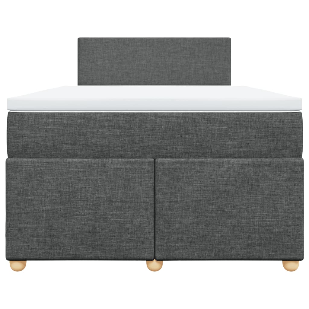 Κρεβάτι Boxspring με Στρώμα Σκούρο Γκρι 120x200 εκ. Υφασμάτινο - Pakobazaar