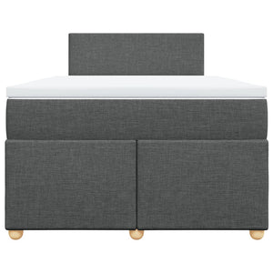 Κρεβάτι Boxspring με Στρώμα Σκούρο Γκρι 120x200 εκ. Υφασμάτινο - Pakobazaar