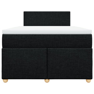 Κρεβάτι Boxspring με Στρώμα Μαύρο 120x200 εκ. Υφασμάτινο - Pakobazaar