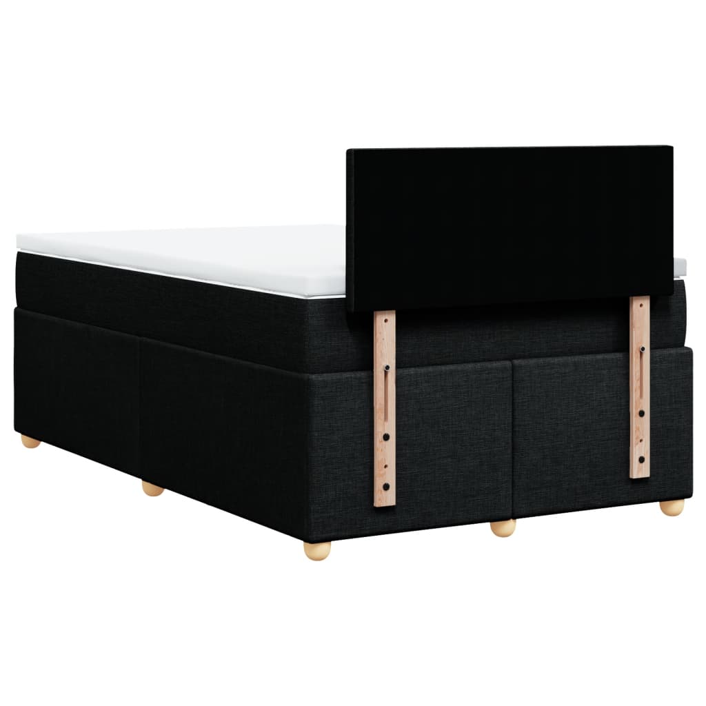 Κρεβάτι Boxspring με Στρώμα Μαύρο 120x200 εκ. Υφασμάτινο - Pakobazaar