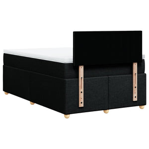 Κρεβάτι Boxspring με Στρώμα Μαύρο 120x200 εκ. Υφασμάτινο - Pakobazaar