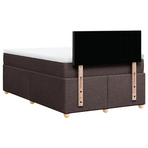 Κρεβάτι Boxspring με Στρώμα Σκούρο Καφέ 120x200 εκ. Υφασμάτινο