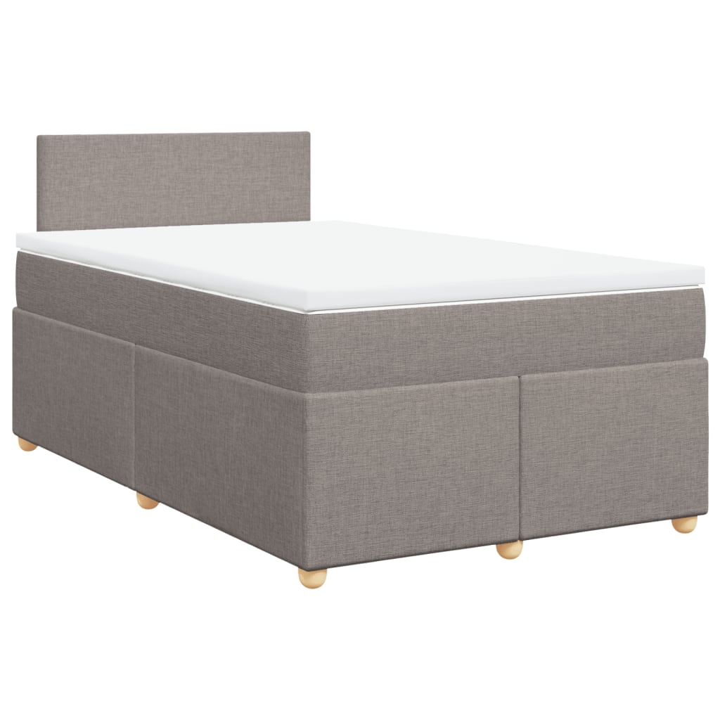 Κρεβάτι Boxspring με Στρώμα Taupe 120x200 εκ. Υφασμάτινο