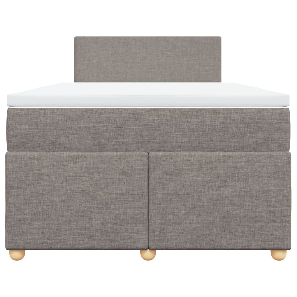 Κρεβάτι Boxspring με Στρώμα Taupe 120x200 εκ. Υφασμάτινο