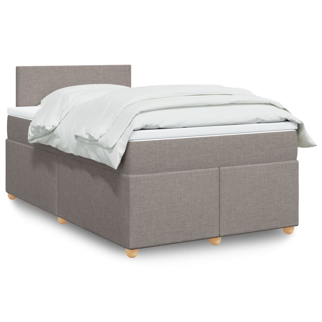 Κρεβάτι Boxspring με Στρώμα Taupe 120x200 εκ. Υφασμάτινο
