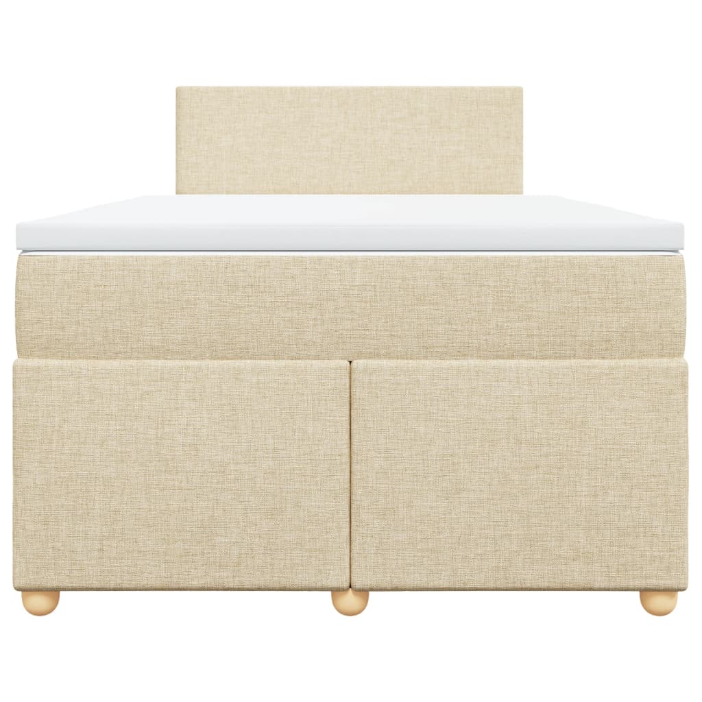 Κρεβάτι Boxspring με Στρώμα Κρεμ 120x200 εκ. Υφασμάτινο
