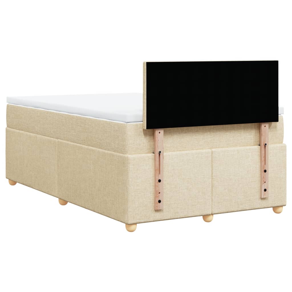 Κρεβάτι Boxspring με Στρώμα Κρεμ 120x200 εκ. Υφασμάτινο