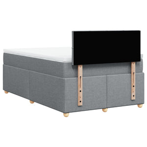 Κρεβάτι Boxspring με Στρώμα Ανοιχτό Γκρι 120x200 εκ. Υφασμάτινο - Pakobazaar