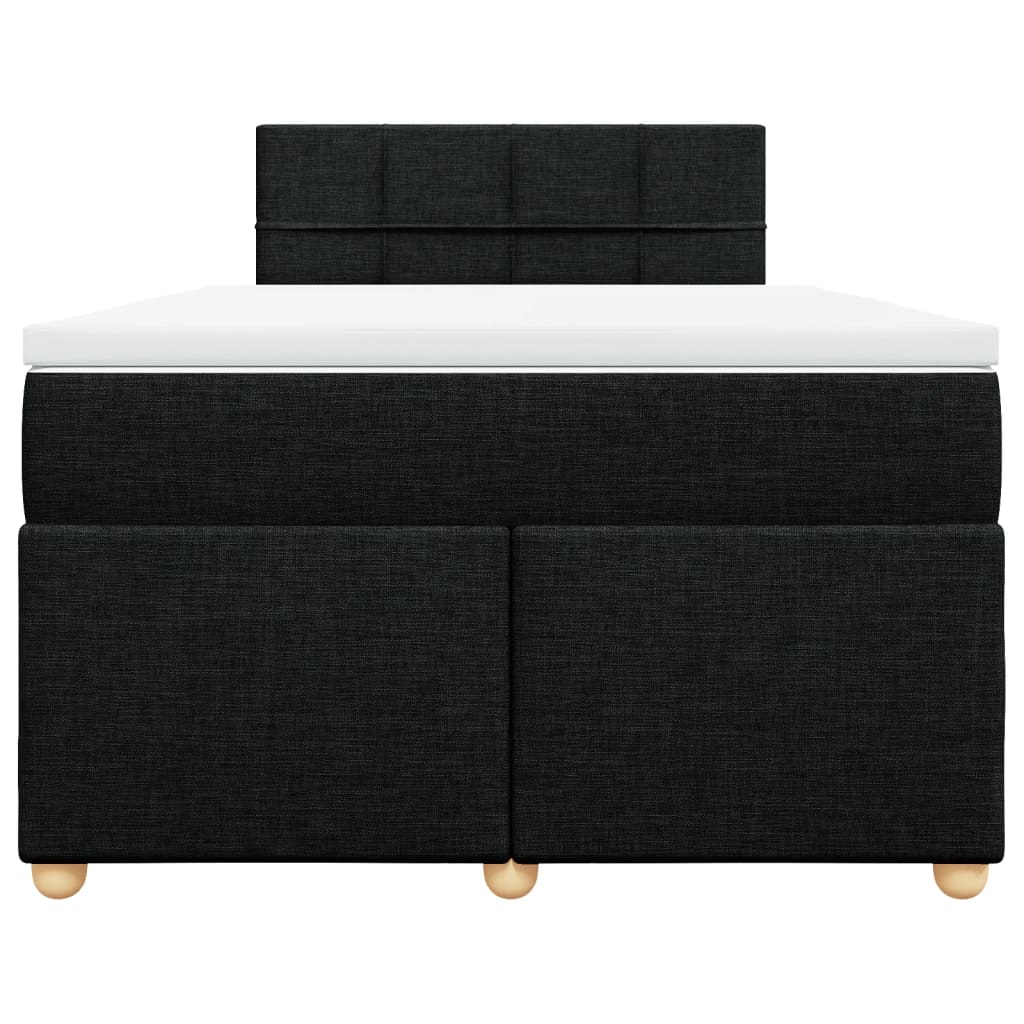 Κρεβάτι Boxspring με Στρώμα Μαύρο 120x200 εκ. Υφασμάτινο - Pakobazaar
