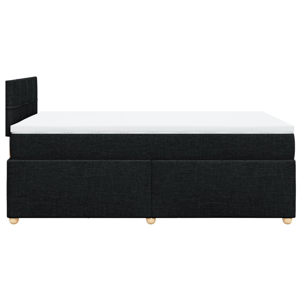 Κρεβάτι Boxspring με Στρώμα Μαύρο 120x200 εκ. Υφασμάτινο - Pakobazaar