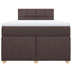 Κρεβάτι Boxspring με Στρώμα Σκούρο Καφέ 120x200 εκ. Υφασμάτινο