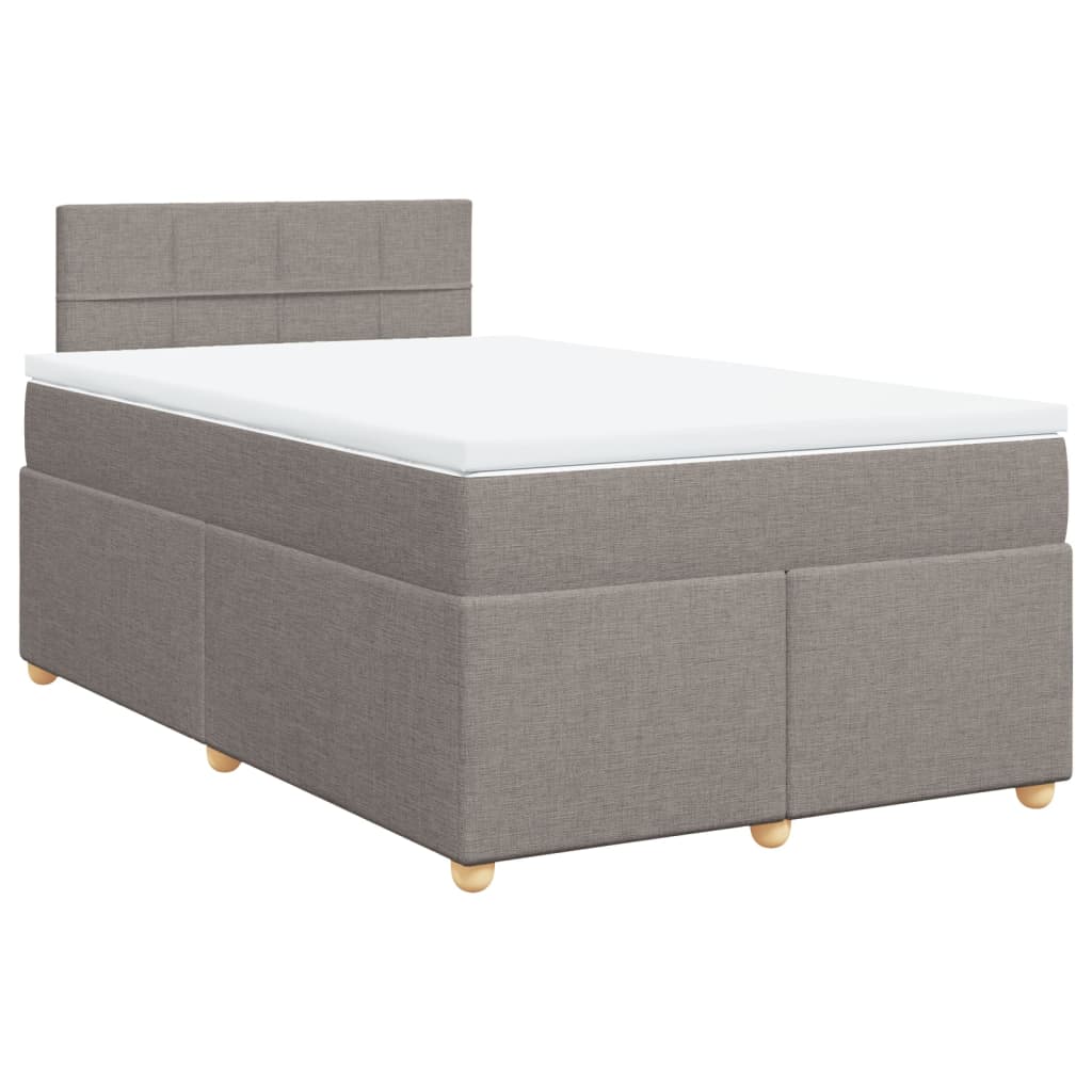 Κρεβάτι Boxspring με Στρώμα Taupe 120x200 εκ. Υφασμάτινο