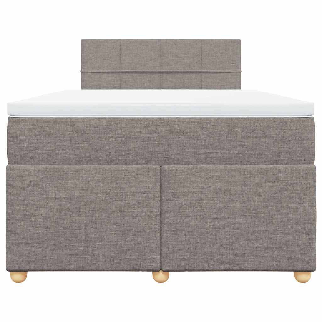 Κρεβάτι Boxspring με Στρώμα Taupe 120x200 εκ. Υφασμάτινο