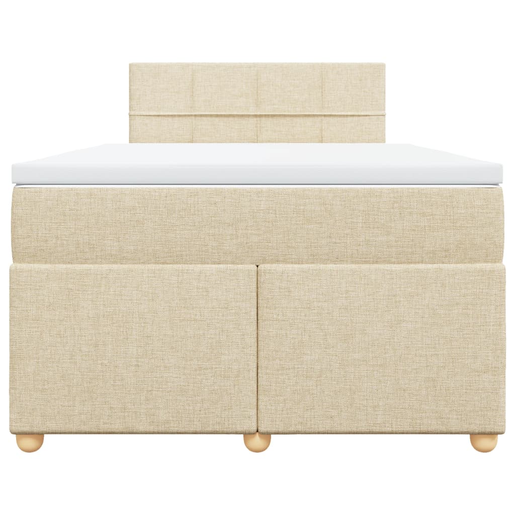 Κρεβάτι Boxspring με Στρώμα Κρεμ 120x200 εκ. Υφασμάτινο