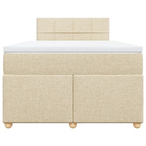 Κρεβάτι Boxspring με Στρώμα Κρεμ 120x200 εκ. Υφασμάτινο