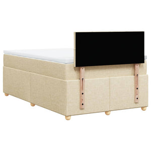 Κρεβάτι Boxspring με Στρώμα Κρεμ 120x200 εκ. Υφασμάτινο