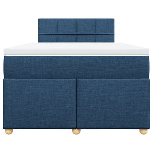 Κρεβάτι Boxspring με Στρώμα Μπλε 120x200 εκ. Υφασμάτινο