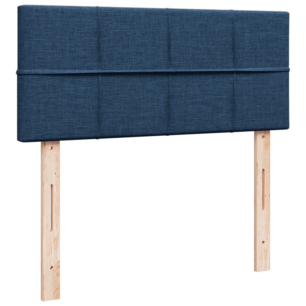 Κρεβάτι Boxspring με Στρώμα Μπλε 120x200 εκ. Υφασμάτινο