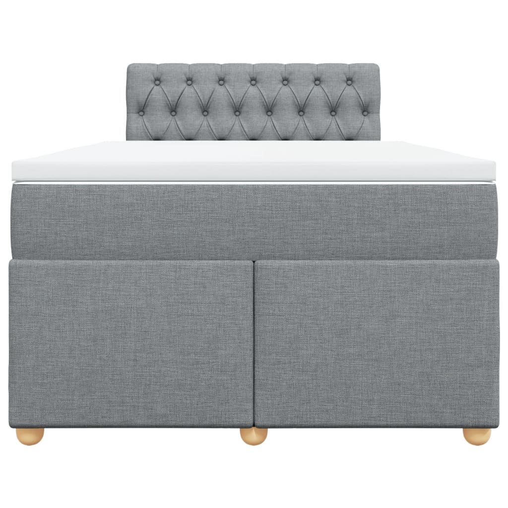 Κρεβάτι Boxspring με Στρώμα Ανοιχτό Γκρι 120x200 εκ. Υφασμάτινο - Pakobazaar