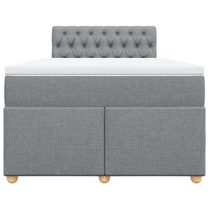 Κρεβάτι Boxspring με Στρώμα Ανοιχτό Γκρι 120x200 εκ. Υφασμάτινο - Pakobazaar