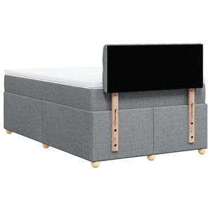 Κρεβάτι Boxspring με Στρώμα Ανοιχτό Γκρι 120x200 εκ. Υφασμάτινο - Pakobazaar