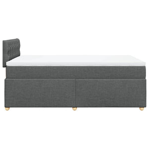 Κρεβάτι Boxspring με Στρώμα Σκούρο Γκρι 120x200 εκ. Υφασμάτινο - Pakobazaar