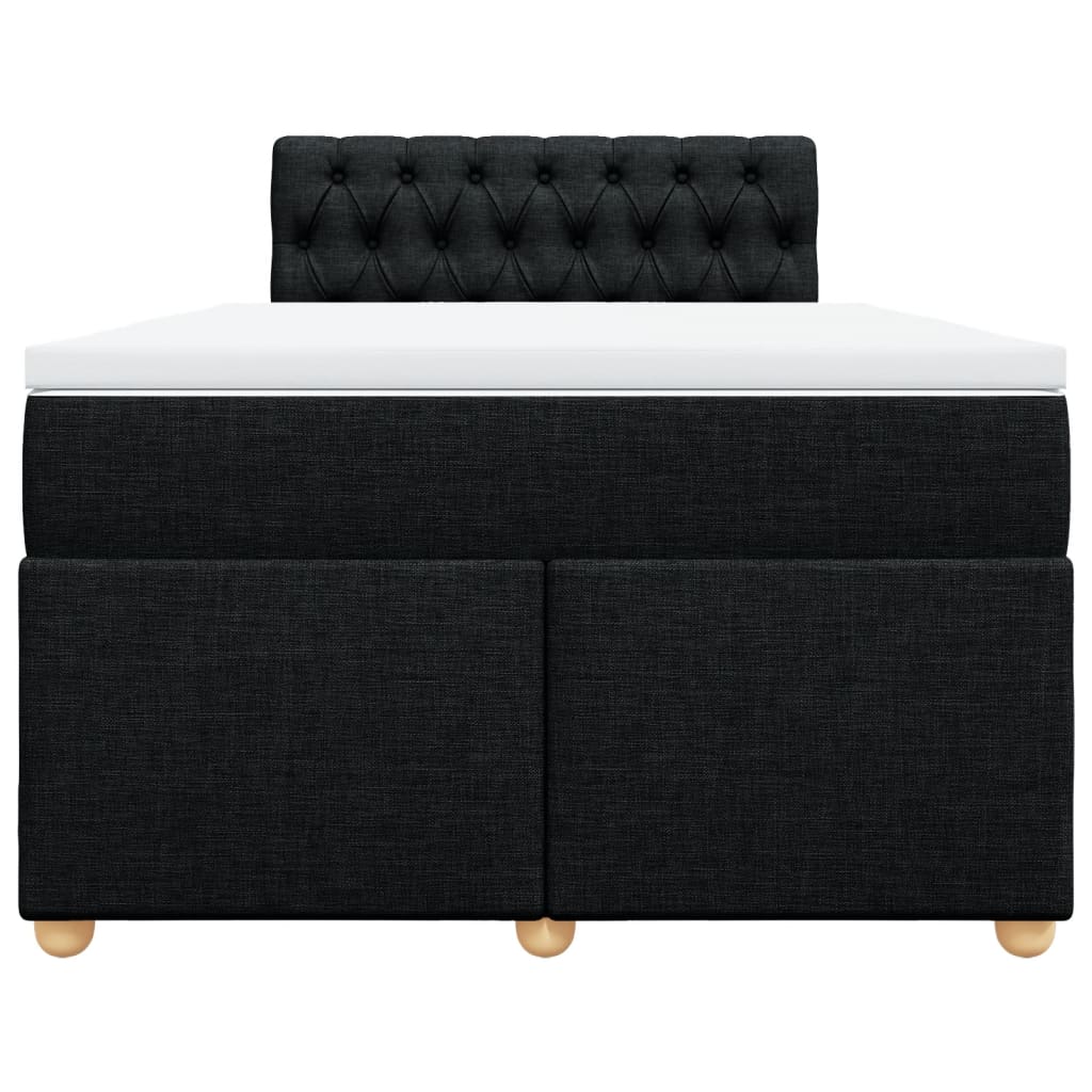 Κρεβάτι Boxspring με Στρώμα Μαύρο 120x200 εκ. Υφασμάτινο - Pakobazaar