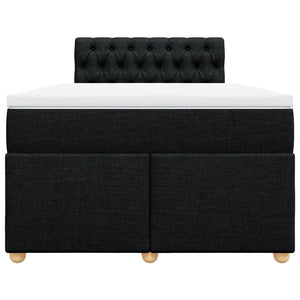 Κρεβάτι Boxspring με Στρώμα Μαύρο 120x200 εκ. Υφασμάτινο - Pakobazaar