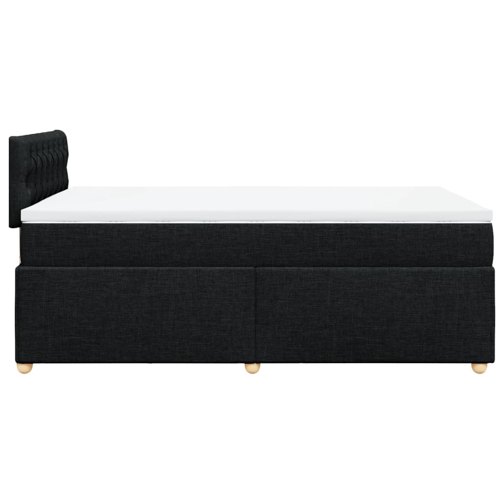 Κρεβάτι Boxspring με Στρώμα Μαύρο 120x200 εκ. Υφασμάτινο - Pakobazaar