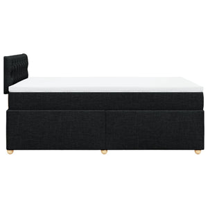 Κρεβάτι Boxspring με Στρώμα Μαύρο 120x200 εκ. Υφασμάτινο - Pakobazaar