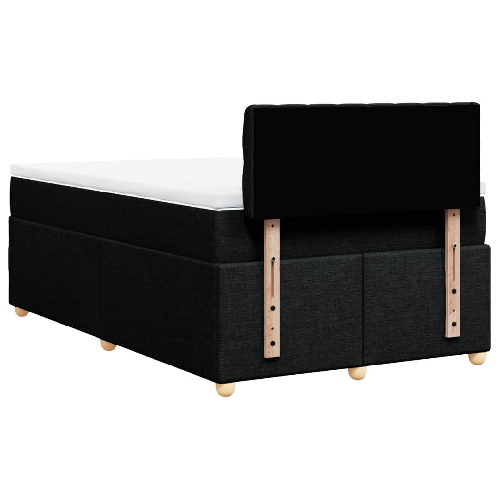 Κρεβάτι Boxspring με Στρώμα Μαύρο 120x200 εκ. Υφασμάτινο - Pakobazaar
