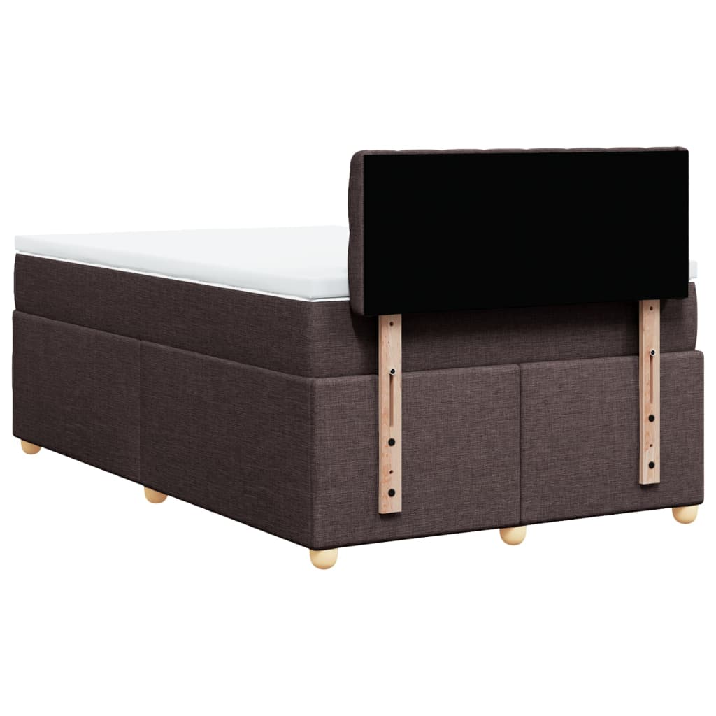 Κρεβάτι Boxspring με Στρώμα Σκούρο Καφέ 120x200 εκ. Υφασμάτινο