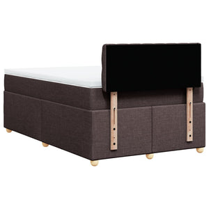 Κρεβάτι Boxspring με Στρώμα Σκούρο Καφέ 120x200 εκ. Υφασμάτινο