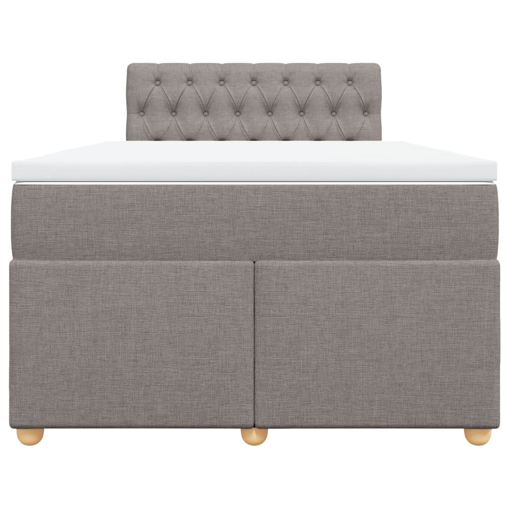 Κρεβάτι Boxspring με Στρώμα Taupe 120x200 εκ. Υφασμάτινο - Pakobazaar