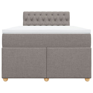 Κρεβάτι Boxspring με Στρώμα Taupe 120x200 εκ. Υφασμάτινο - Pakobazaar
