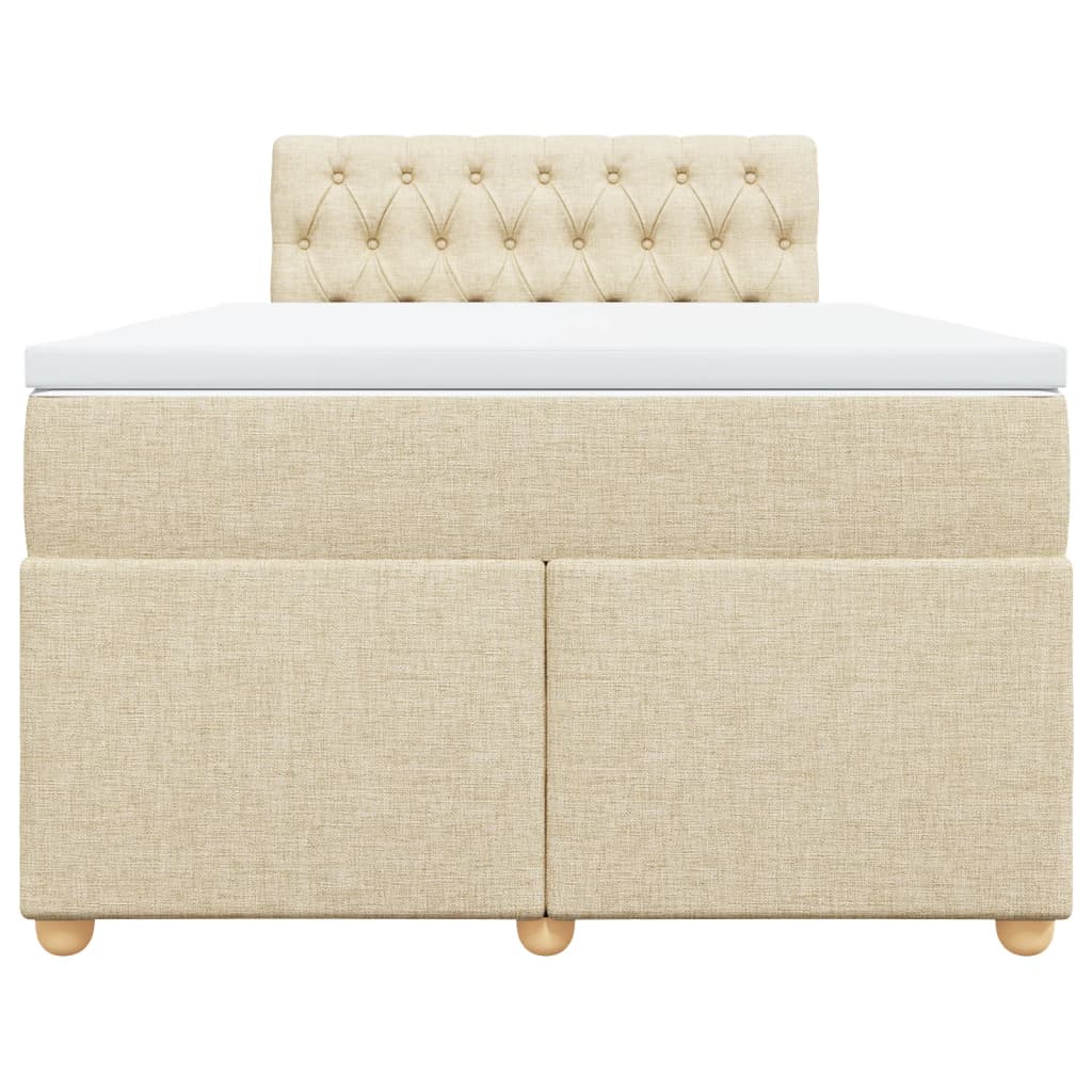 Κρεβάτι Boxspring με Στρώμα Κρεμ 120x200 εκ. Υφασμάτινο