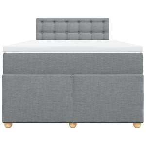 Κρεβάτι Boxspring με Στρώμα Ανοιχτό Γκρι 120x200 εκ. Υφασμάτινο - Pakobazaar