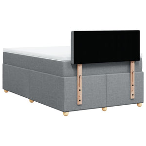 Κρεβάτι Boxspring με Στρώμα Ανοιχτό Γκρι 120x200 εκ. Υφασμάτινο - Pakobazaar