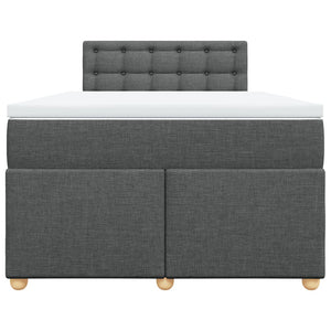 Κρεβάτι Boxspring με Στρώμα Σκούρο Γκρι 120x200 εκ. Υφασμάτινο - Pakobazaar