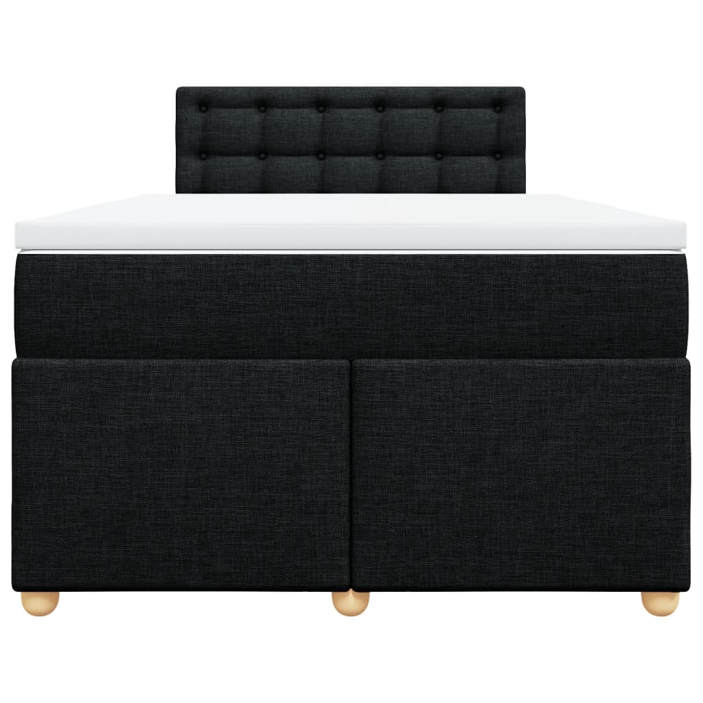 Κρεβάτι Boxspring με Στρώμα Μαύρο 120x200 εκ. Υφασμάτινο - Pakobazaar