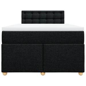 Κρεβάτι Boxspring με Στρώμα Μαύρο 120x200 εκ. Υφασμάτινο - Pakobazaar
