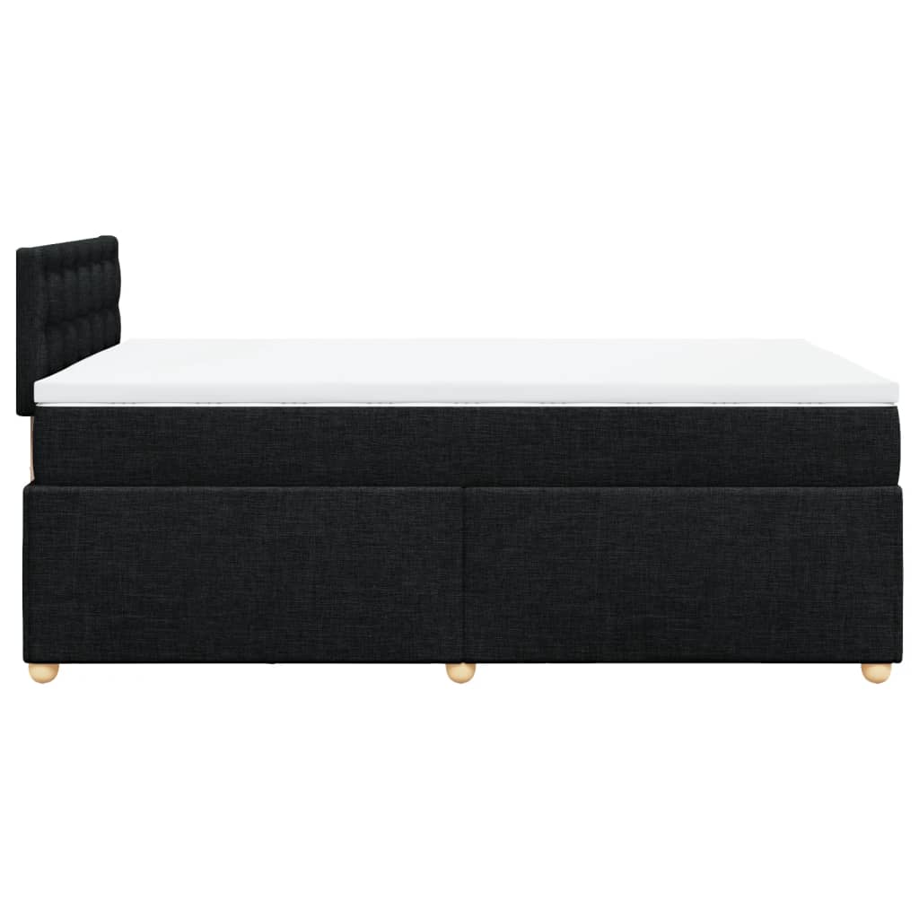 Κρεβάτι Boxspring με Στρώμα Μαύρο 120x200 εκ. Υφασμάτινο - Pakobazaar