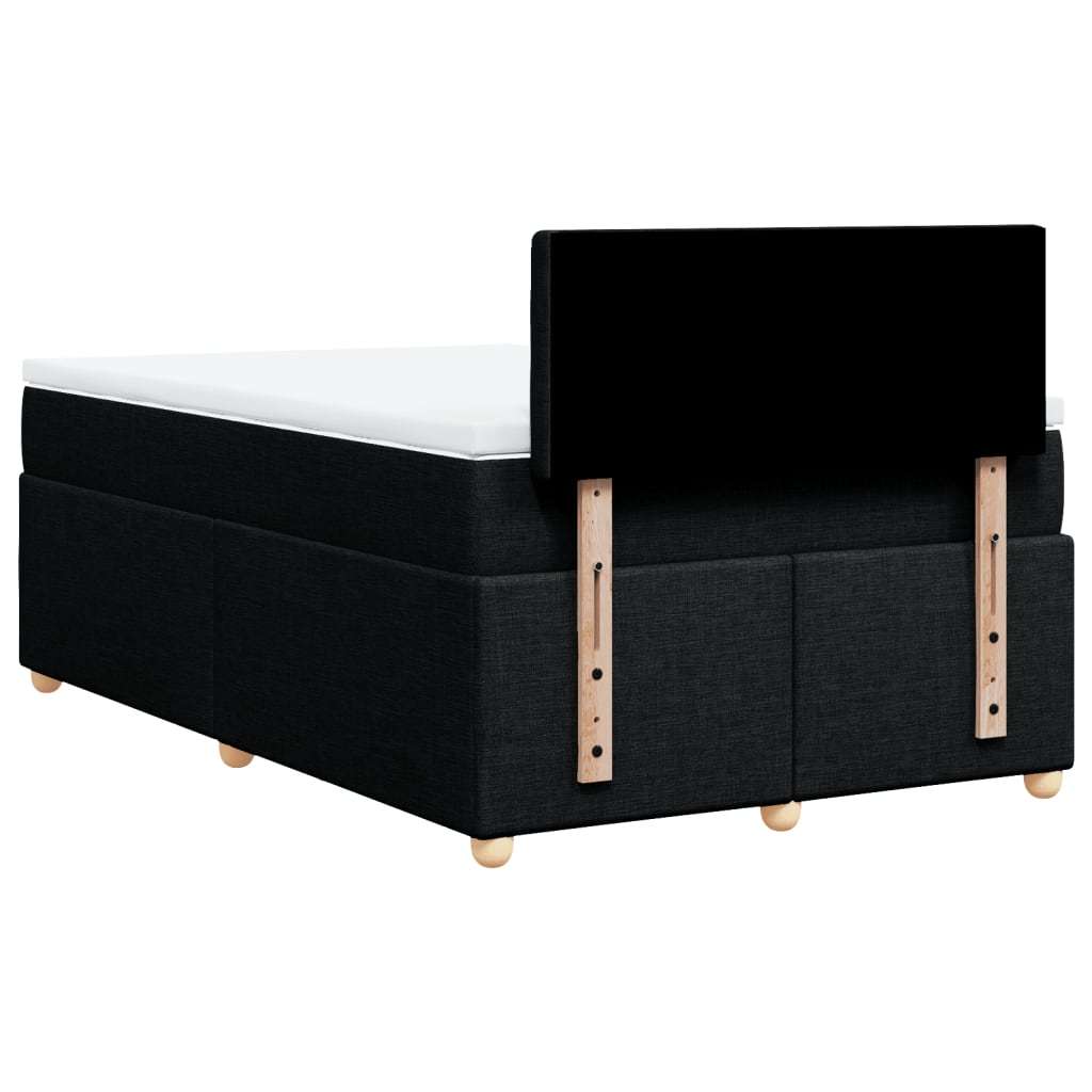 Κρεβάτι Boxspring με Στρώμα Μαύρο 120x200 εκ. Υφασμάτινο - Pakobazaar